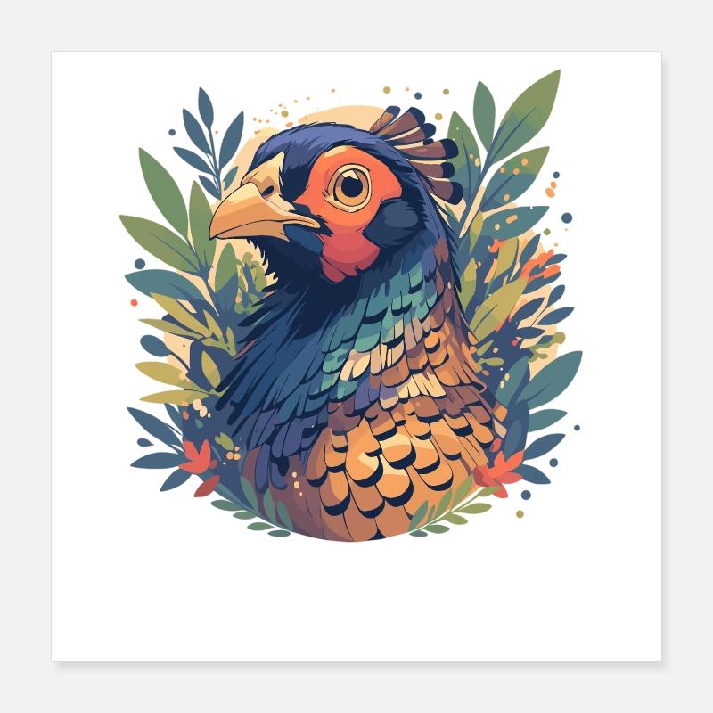 Pheasants Pheasant Poster 16" x 16" (40x40 cm)