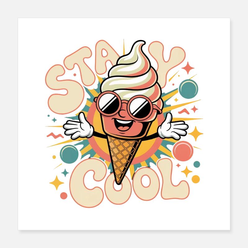 Retro Eiscreme Poster 40x40 cm