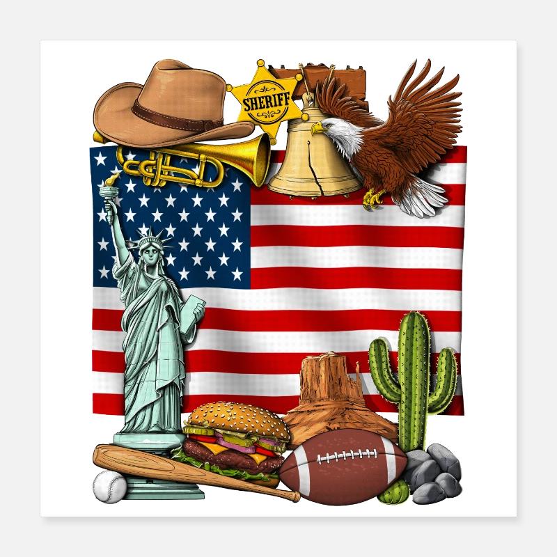 Drapeau des États-Unis Poster 40 x 40 cm