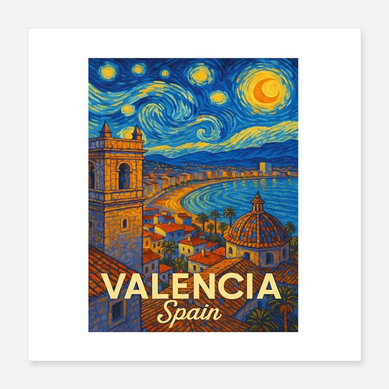 Valence, Espagne Poster 40 x 40 cm