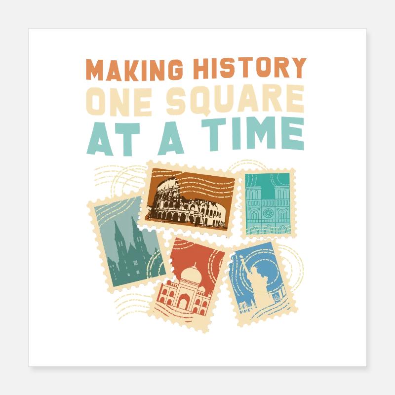 Stamps Philatelist Stamp Collection Poster 16" x 16" (40x40 cm)