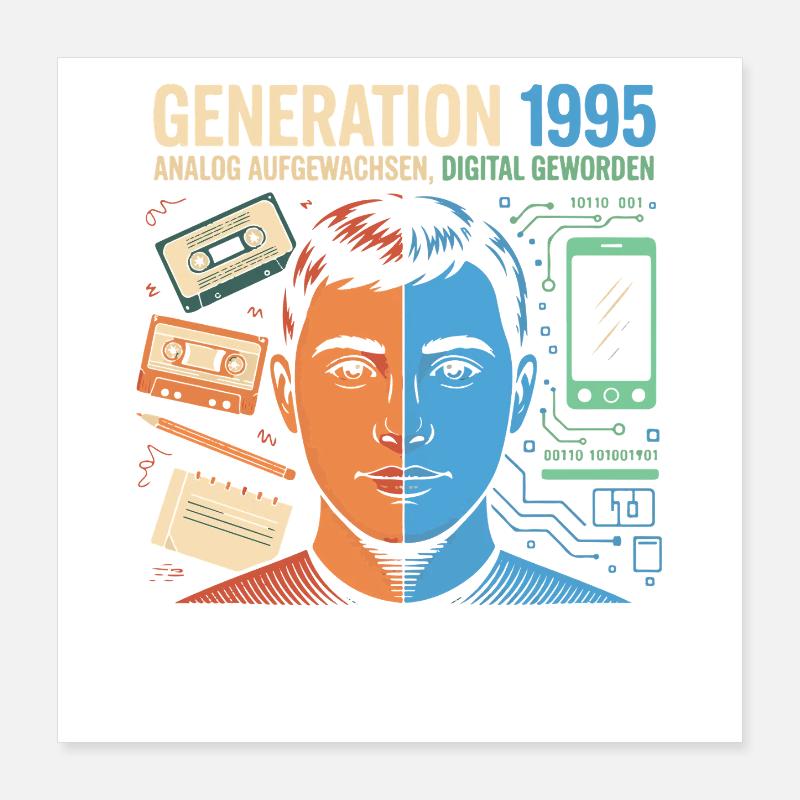 Generation 1995: Analog trifft Digital Poster 40x40 cm