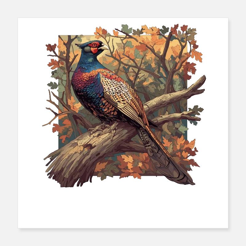 Pheasants Pheasant Poster 16" x 16" (40x40 cm)