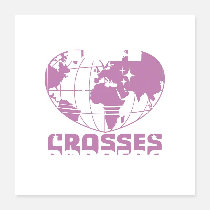 Humanity Equality Love Crosses Borders Poster 16" x 16" (40x40 cm)