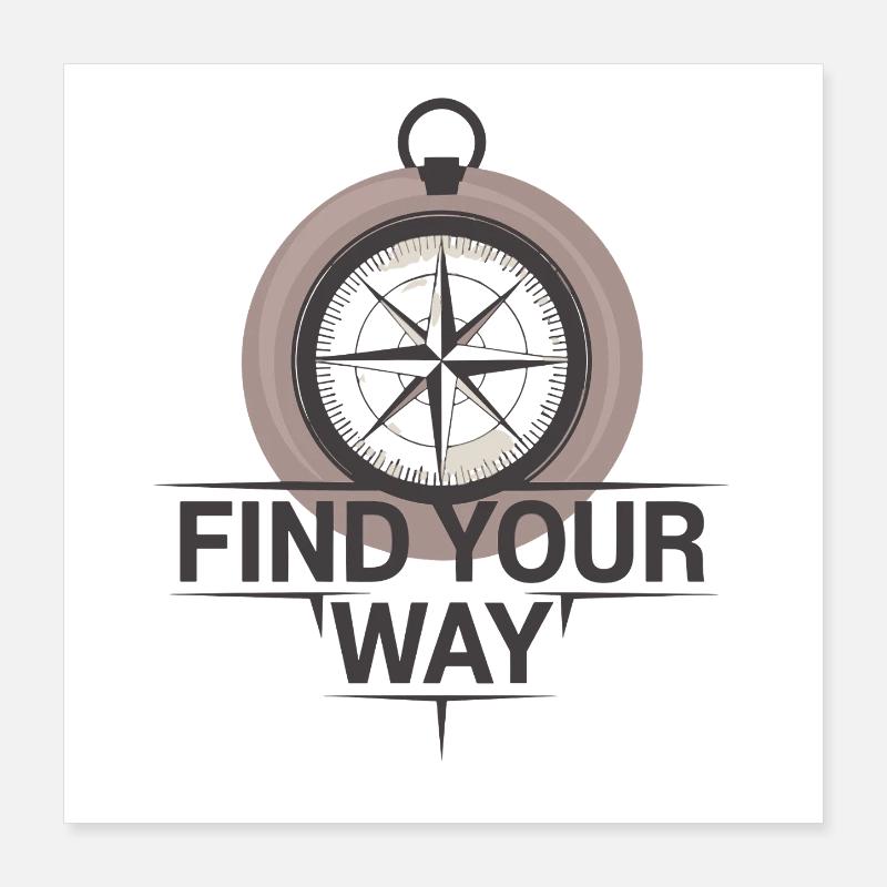 Trouvez votre chemin Compass Adventurer Poster 40 x 40 cm