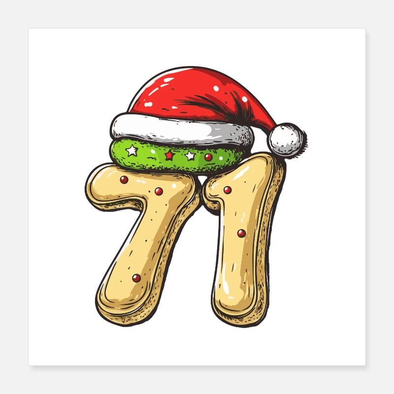71 Number Biscuit Christmas Poster 16" x 16" (40x40 cm)