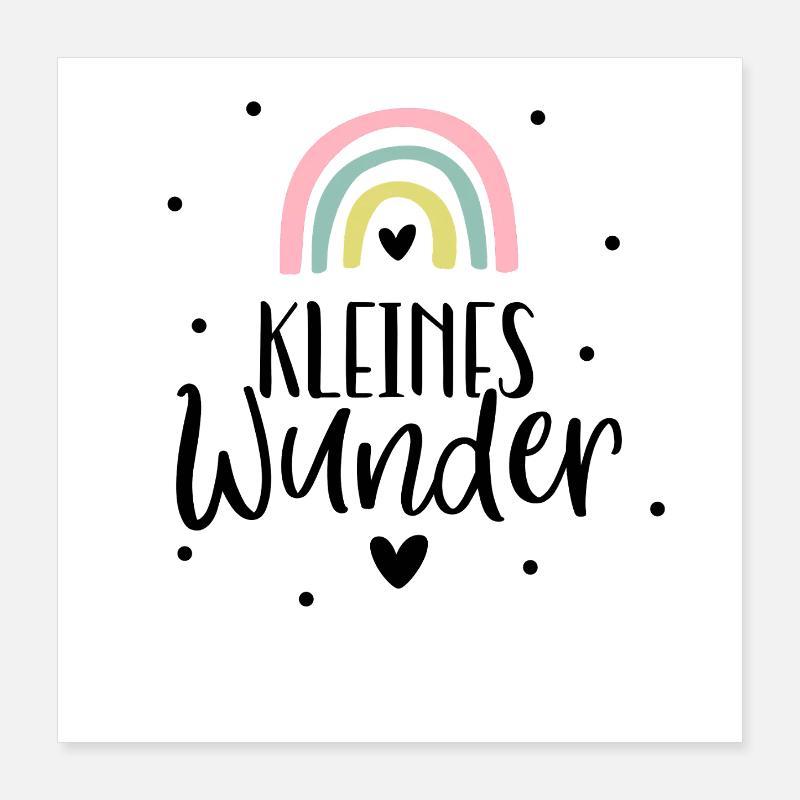 Petit miracle | Bébé 2026 | Arc-en-ciel | Naissance Poster 40 x 40 cm