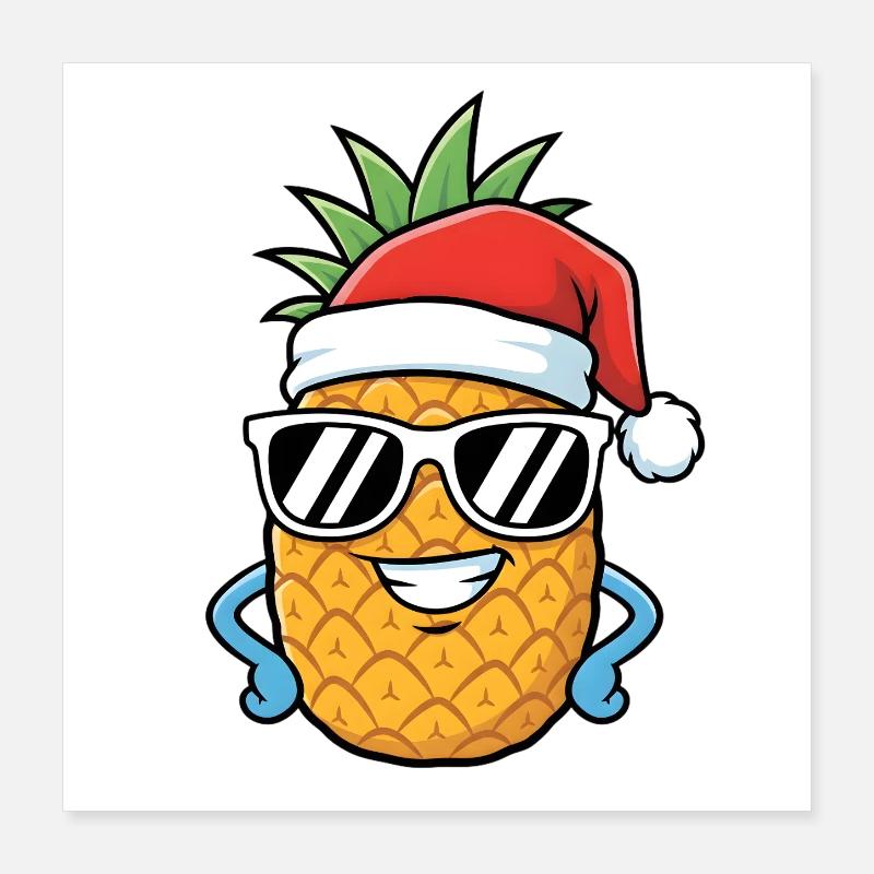 Art de l’ananas de Noël Poster 40 x 40 cm