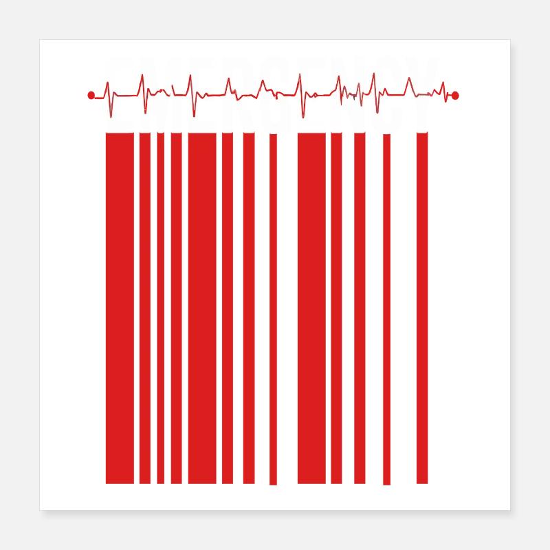 Emergency Stripe Contrast Poster 16" x 16" (40x40 cm)