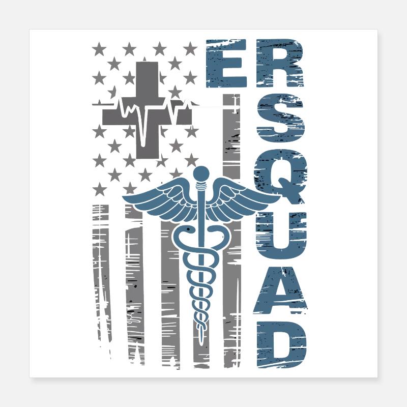 Caduceus Notfall-Wappen Poster 40x40 cm