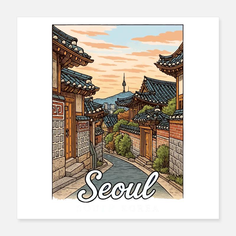 Séoul, Corée du Sud Poster 40 x 40 cm