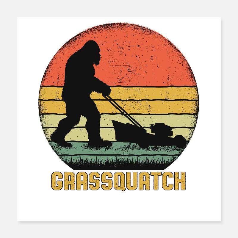 Grassquatch Bigfoot Poster 40 x 40 cm