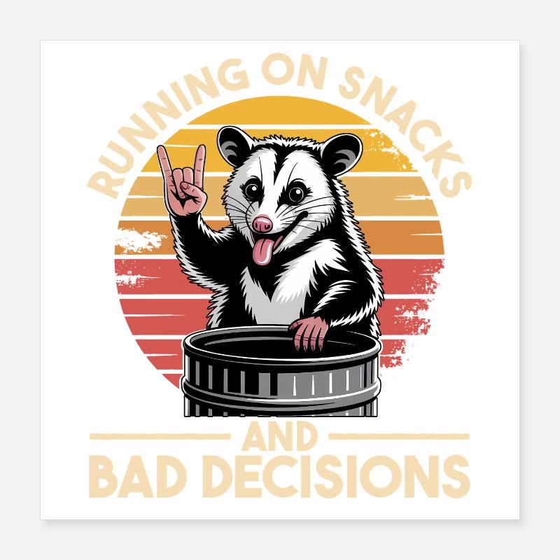 Funny Opossum Poster 40x40 cm