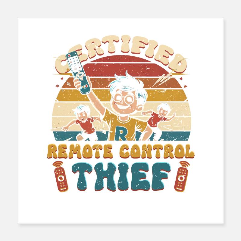 Sibling Brother Sister Remote Control Thief Poster 16" x 16" (40x40 cm)