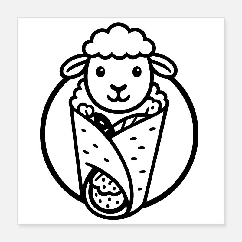 Lamm-Döner | Reduzierter Fleischkonsum Poster 40x40 cm