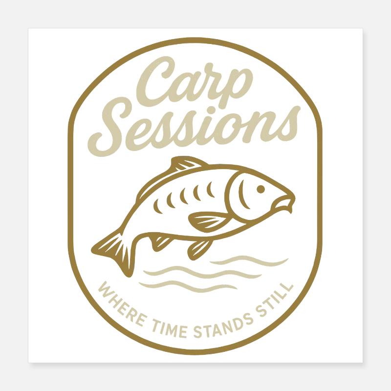 Des sessions de carpe où le temps s’arrête Poster 40 x 40 cm