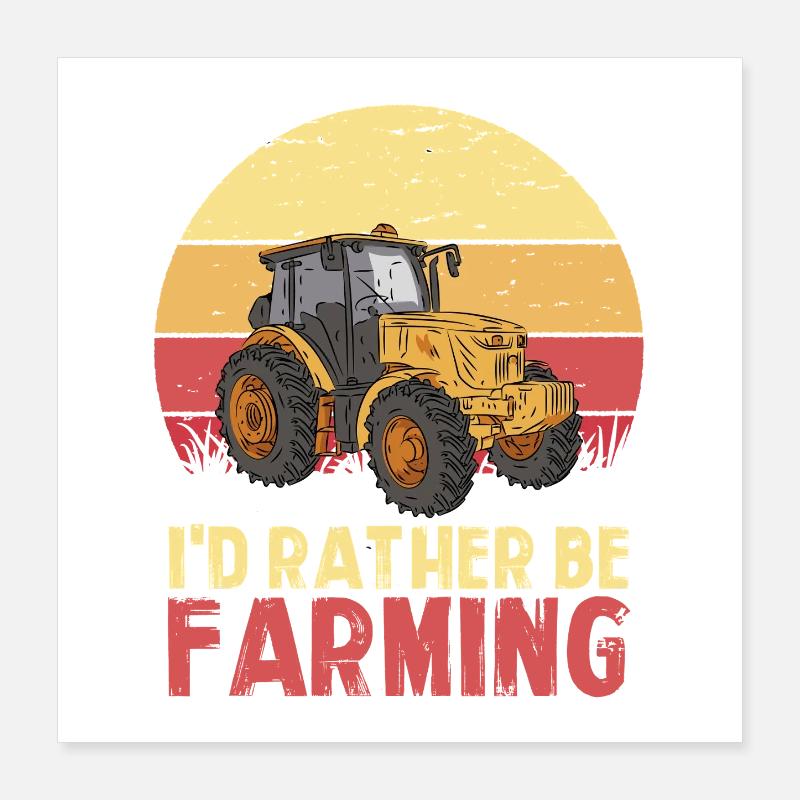Tractor Sunset Country Life Poster 16" x 16" (40x40 cm)