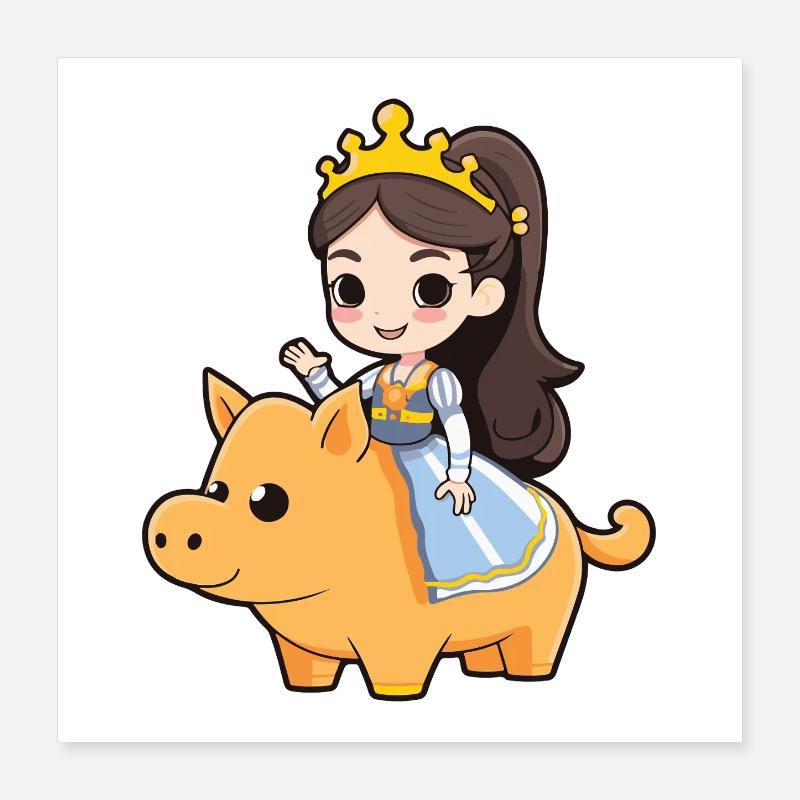 Princess Pig Comic Poster 16" x 16" (40x40 cm)