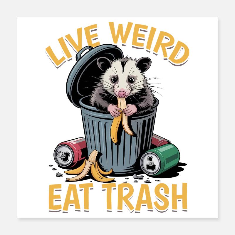 Funny Opossum Poster 40x40 cm