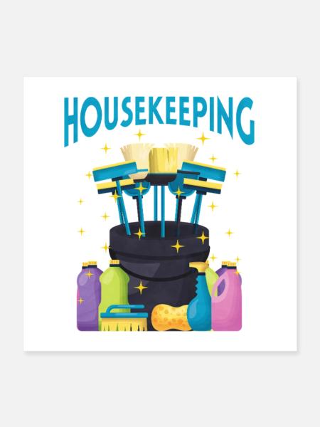 Putzteam Motiv Housekeeping - Poster 40x40 cm - Weiß