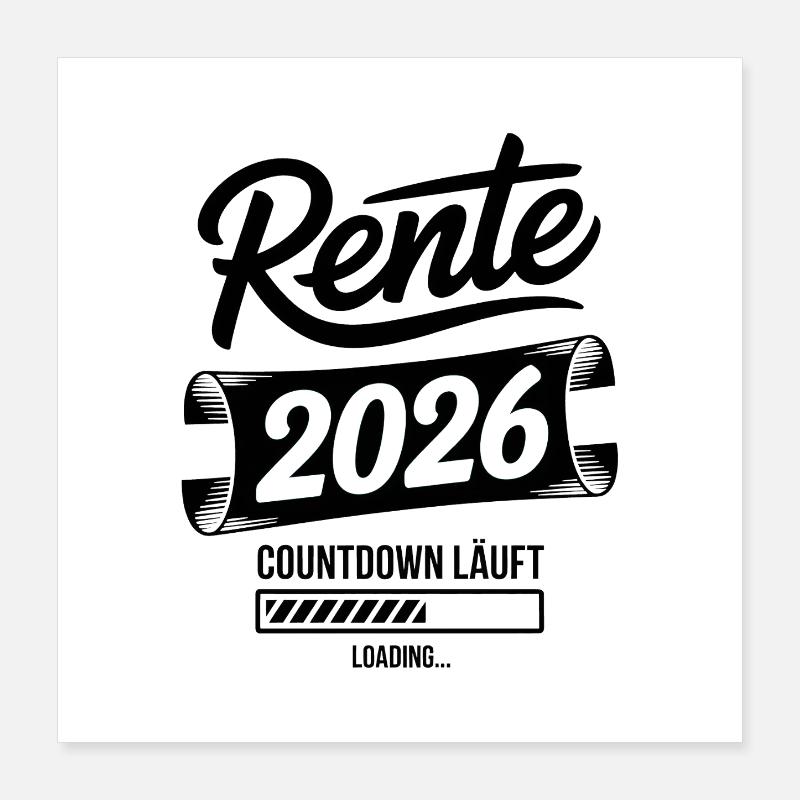Rente 2026 Countdown Grafik Poster 40x40 cm