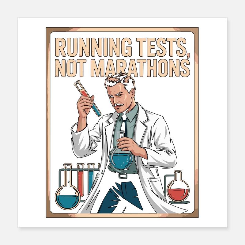 Lab Technician Running Tests Medical Technologist Poster 40x40 cm