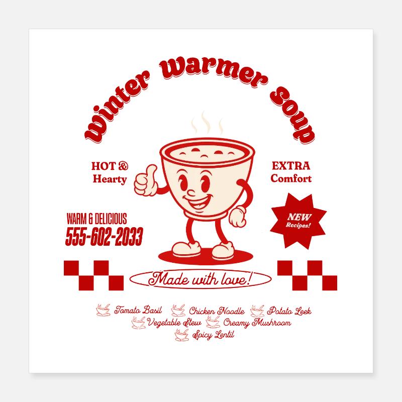 Winter Warm Soup Poster 16" x 16" (40x40 cm)