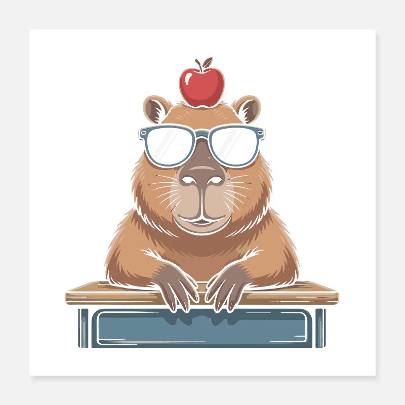 Süßes Capybara Poster 40x40 cm