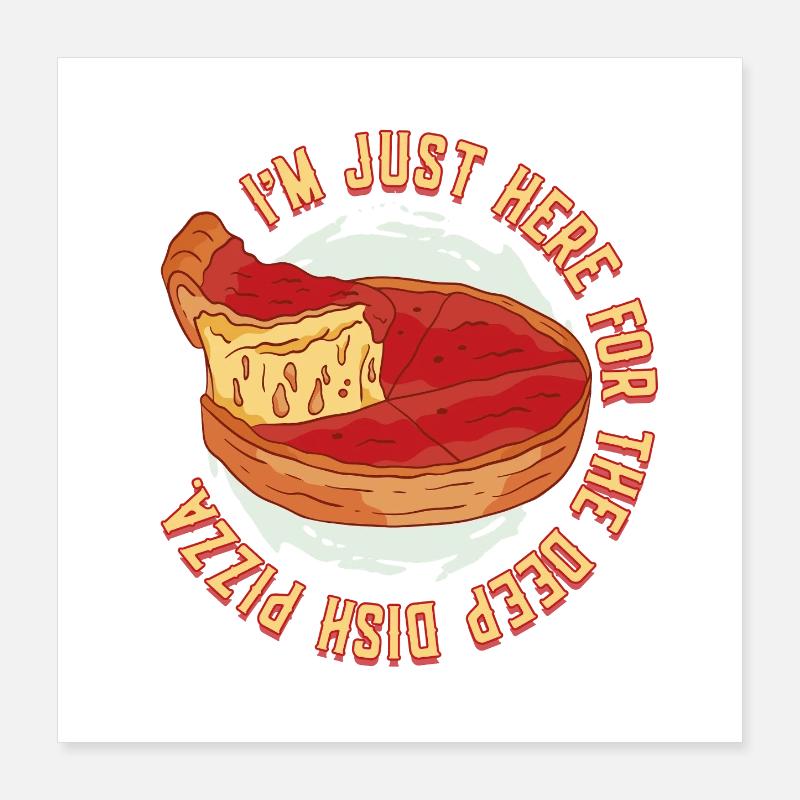 Plat profond Pizza Chicargo Poster 40 x 40 cm