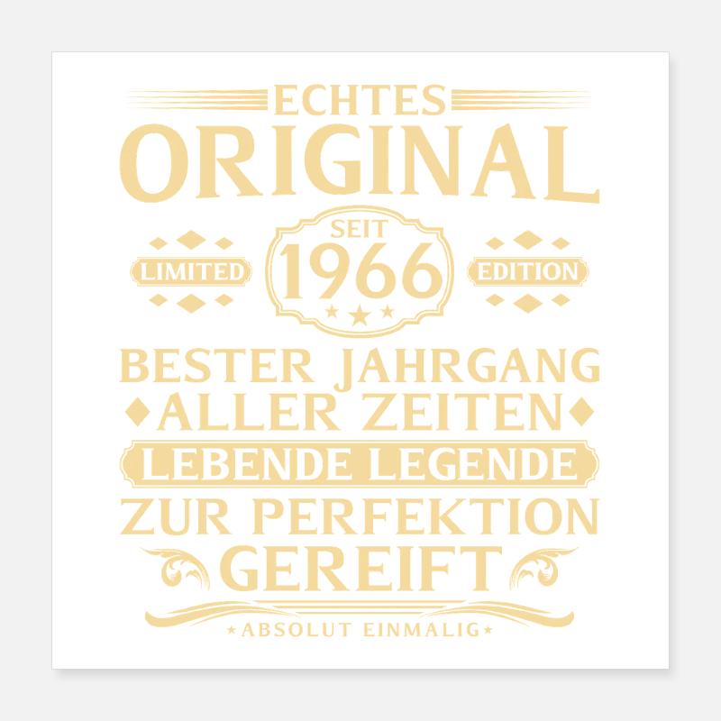 60. Geburtstag Echtes Original seit 1966 Poster 40x40 cm