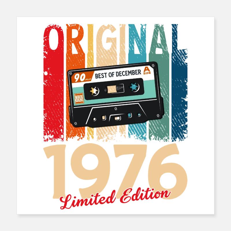 49e anniversaire cassette décembre 1976 Poster 40 x 40 cm