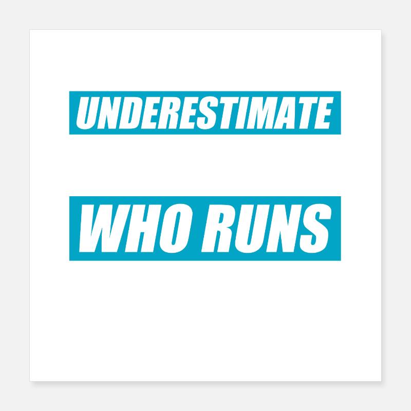 Old man funny running jogging runner Poster 16" x 16" (40x40 cm)