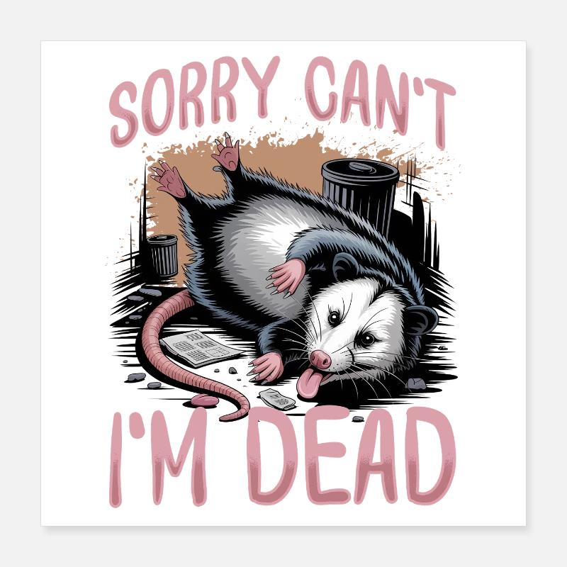 Funny Opossum Poster 40x40 cm