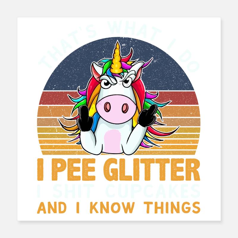 Licorne Poster 40 x 40 cm