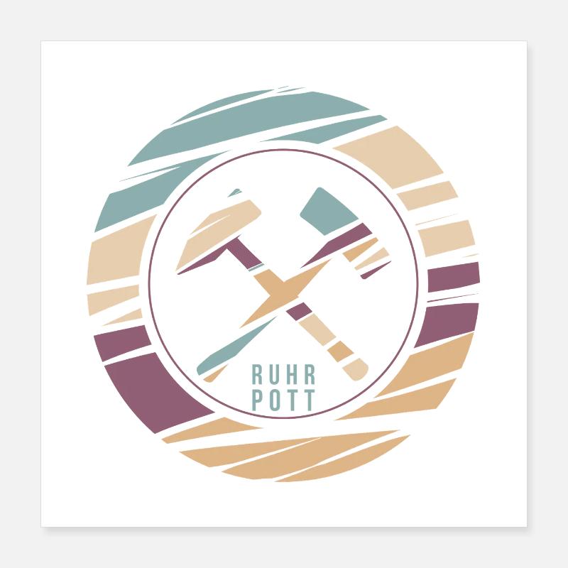 Logo rétro RuhrPott Imprimé Poster 40 x 40 cm