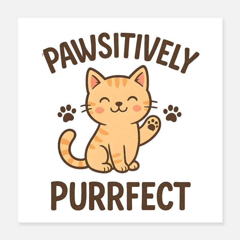 Pawsitively Purrfect Katzen Design Poster 40x40 cm