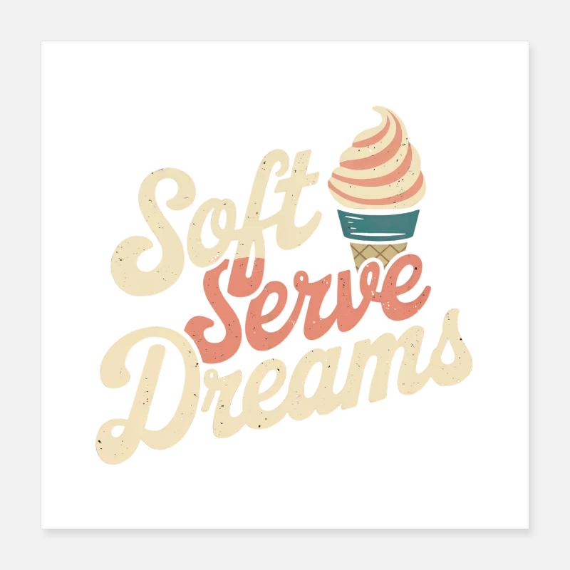 Glace rétro Poster 40 x 40 cm