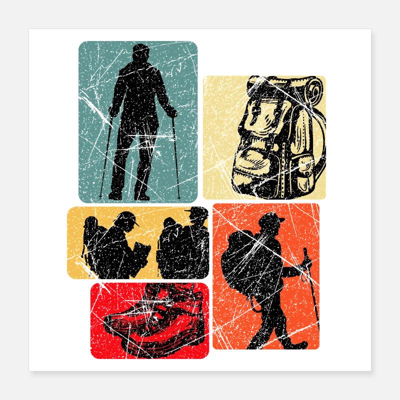 Wanderpfad Collage Poster 40x40 cm