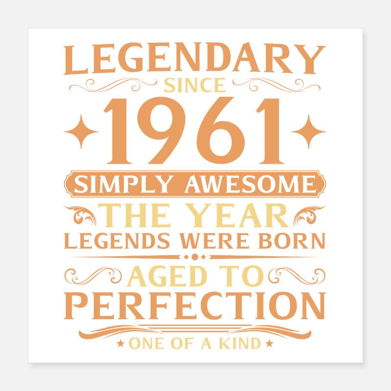 65e anniversaire de Legends 1961 Poster 40 x 40 cm