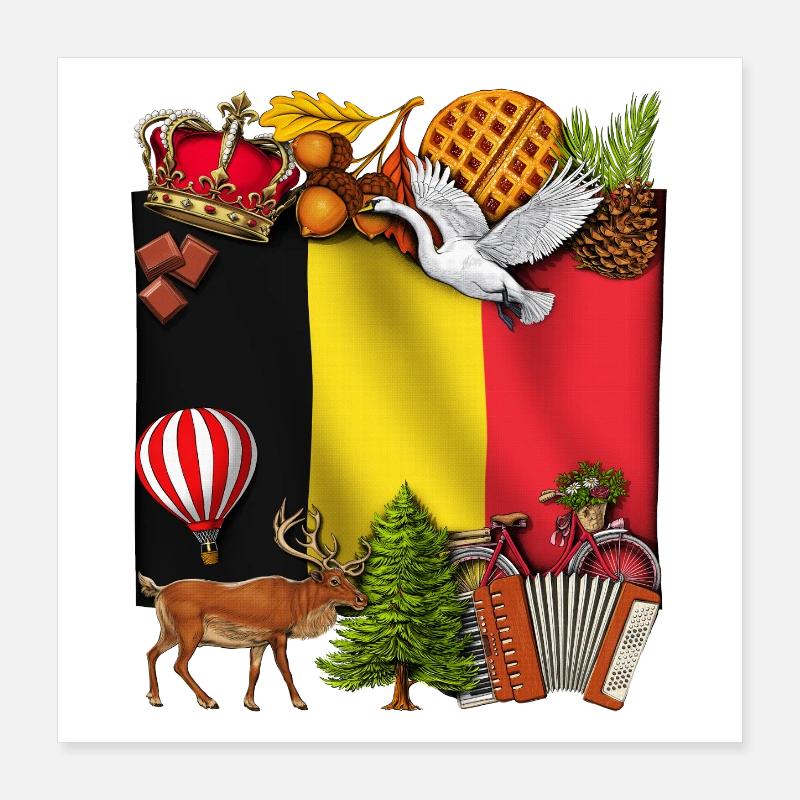 Belgien Poster 40x40 cm