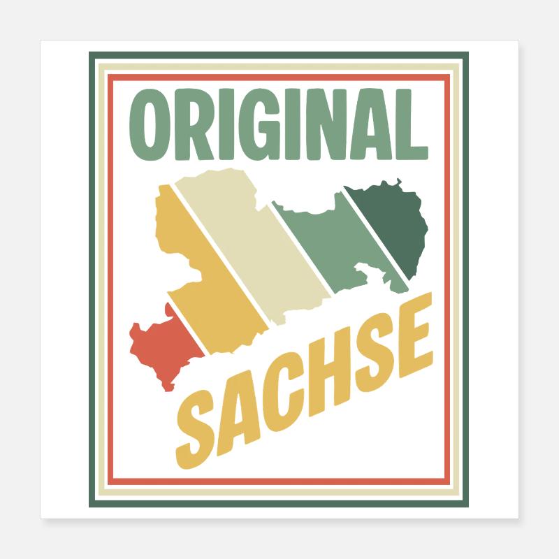 Carte originale de la Saxe Poster 40 x 40 cm