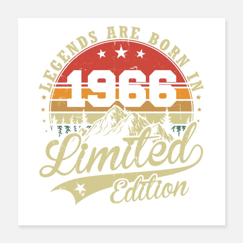 Legends Are Born 1966 Birthday Gift Poster 16" x 16" (40x40 cm)
