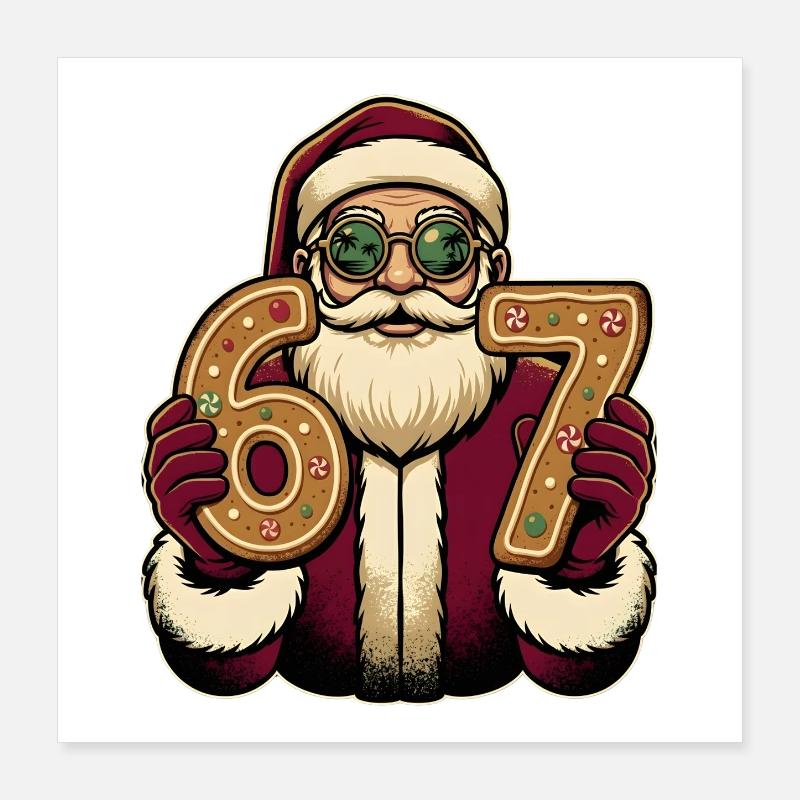 Le sucre du Père Noël compte 67 Poster 40 x 40 cm