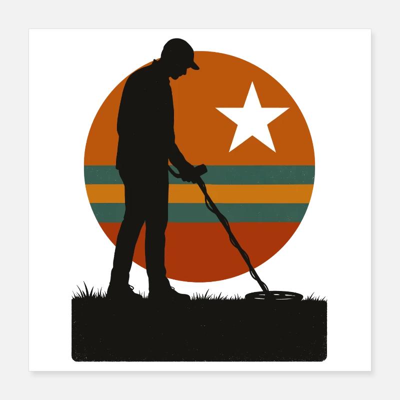 Chasse au trésor Aventure de détection de métaux Poster 40 x 40 cm