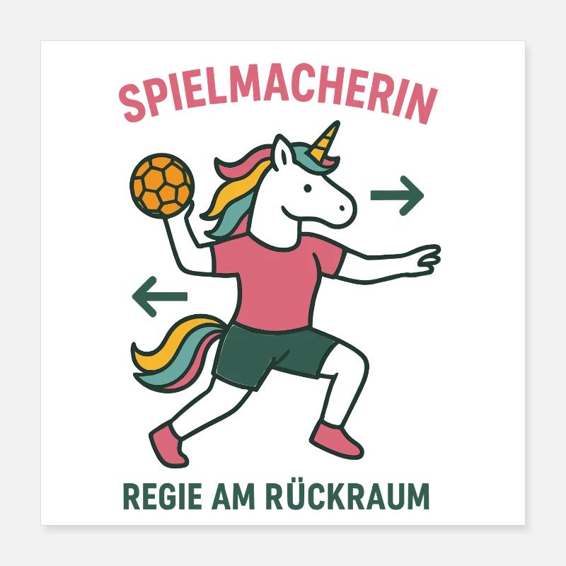 Unicorn Handball Playmaker, Director Backroom Poster 16" x 16" (40x40 cm)