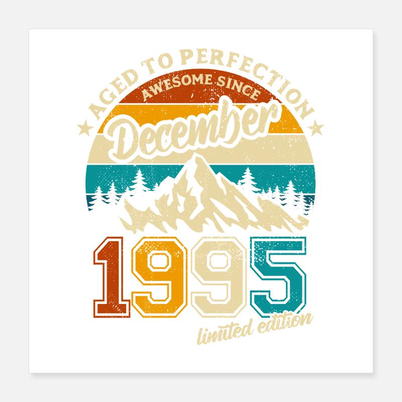 Édition limitée cadeau d’anniversaire de décembre 1995 Poster 40 x 40 cm