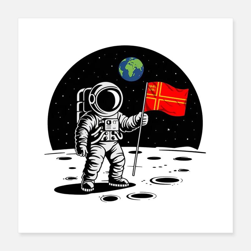 Norman Astronaut Normandy Pride Space Humor Poster 16" x 16" (40x40 cm)