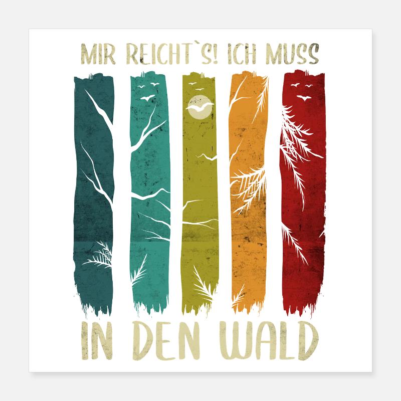 Forest Nature Nature Lover Trees Hiking Gift Poster 16" x 16" (40x40 cm)