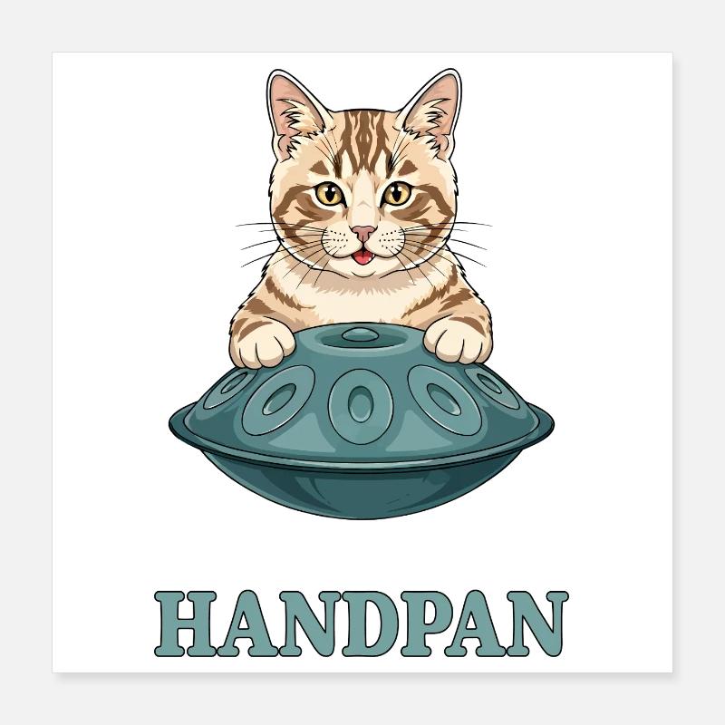 J’adore mon chat Handpan Poster 40 x 40 cm