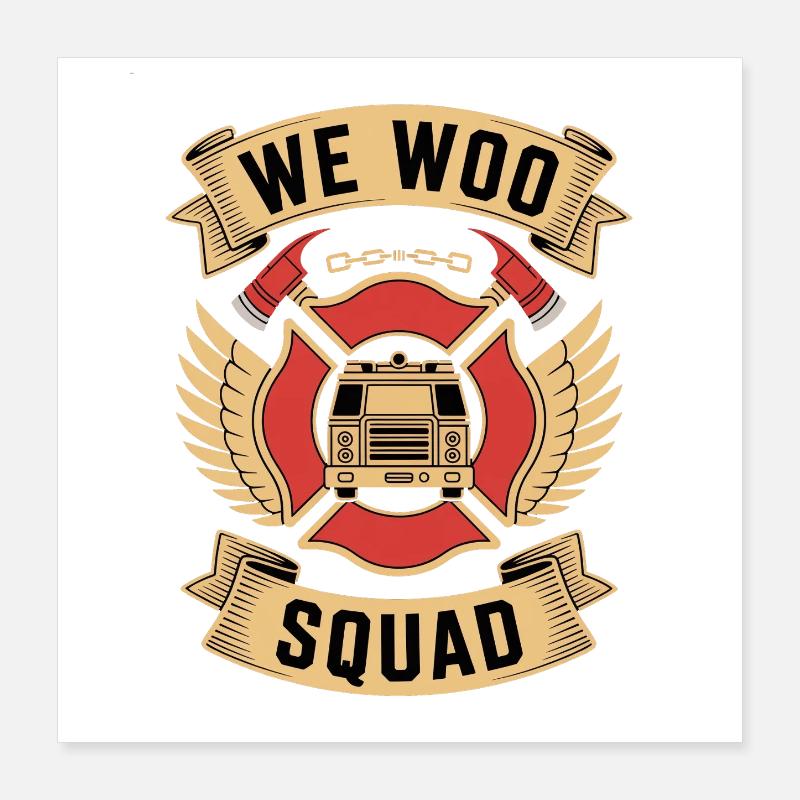 Pompier de l’escouade Wee Woo Poster 40 x 40 cm